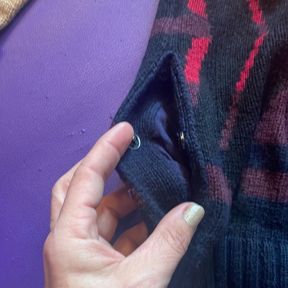 L.a.m.b Gwen SzM Stefani pendleton pattern tunic sweater pockets - Picture 2 of 8